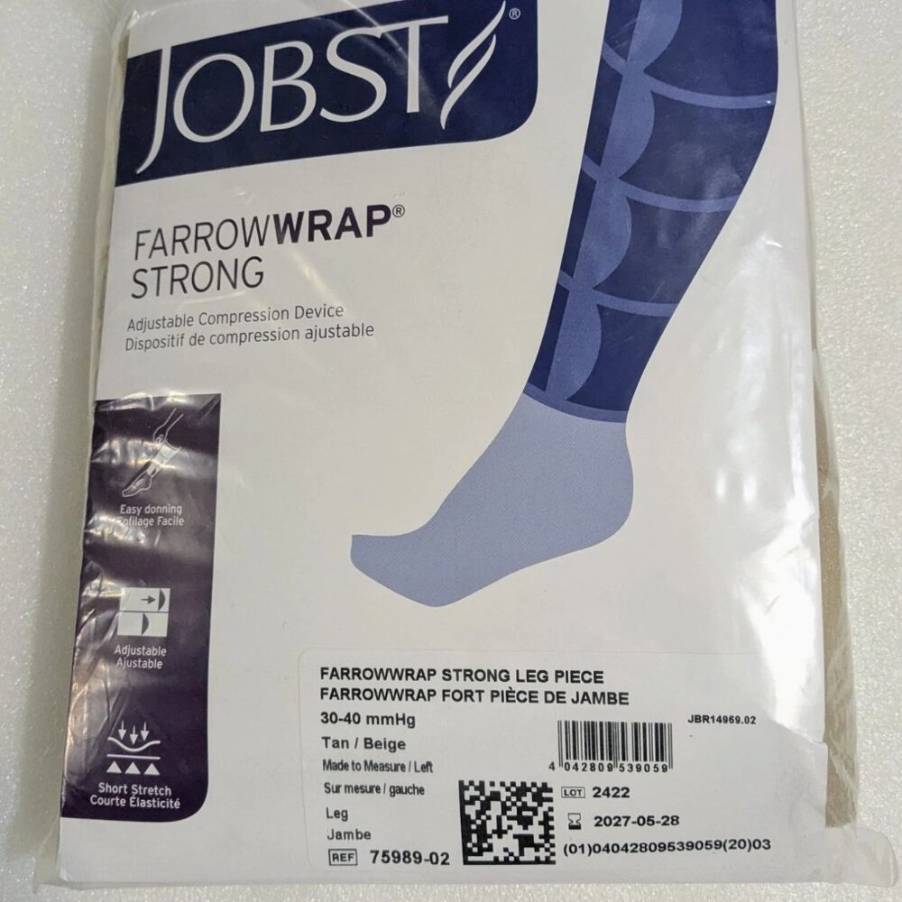 JOBST FarrowWrap Strong LEFT LEG Compression device 30-40 mmHg Tan/Beige
